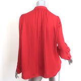 Zadig & Voltaire Tink Blouse Red Satin Size Medium Long Sleeve Top
