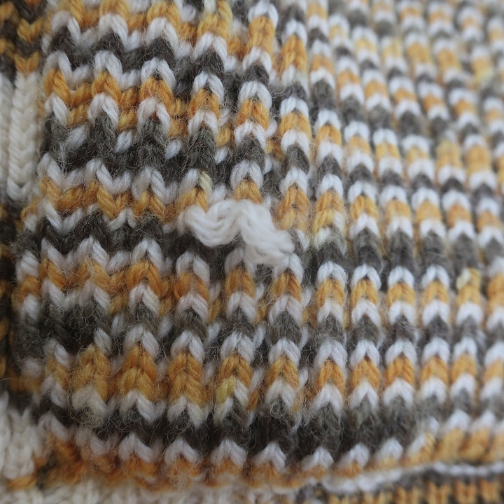 M Missoni Space Dye Striped Knit Cardigan Cream/Tan Merino Wool Size Large