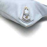 Balenciaga Metallic Edge Flat Wristlet Clutch Powder Blue Leather