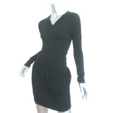 Balenciaga 2006 Long Sleeve Mini Dress Black Mixed Knit Size 36