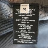 Isabel Marant Etoile Lemmy Puff Sleeve Zip-Up Cardigan Gray Cotton-Blend Size 36