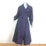 Vintage Chanel Silk Trench Coat Dark Purple Size 46 Double Breasted Jacket