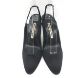 Manolo Blahnik Satin Slingback Pumps Black Size 36.5