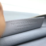 Balenciaga Metallic Edge Flat Wristlet Clutch Powder Blue Leather