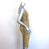 Alexis Ziano Ruched Mesh Mini Dress Multi Aztec Print Size Extra Small NEW