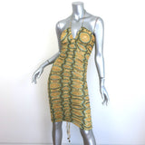 Alexis Ziano Ruched Mesh Mini Dress Multi Aztec Print Size Extra Small NEW