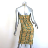 Alexis Ziano Ruched Mesh Mini Dress Multi Aztec Print Size Extra Small NEW