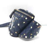 Valentino VLTN Rockstud Spike Belt Bag Navy Quilted Leather