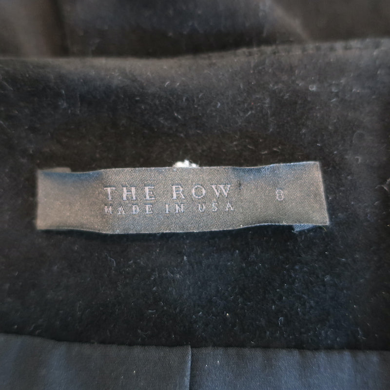The Row Collarless Peplum Jacket Black Suede Size 8
