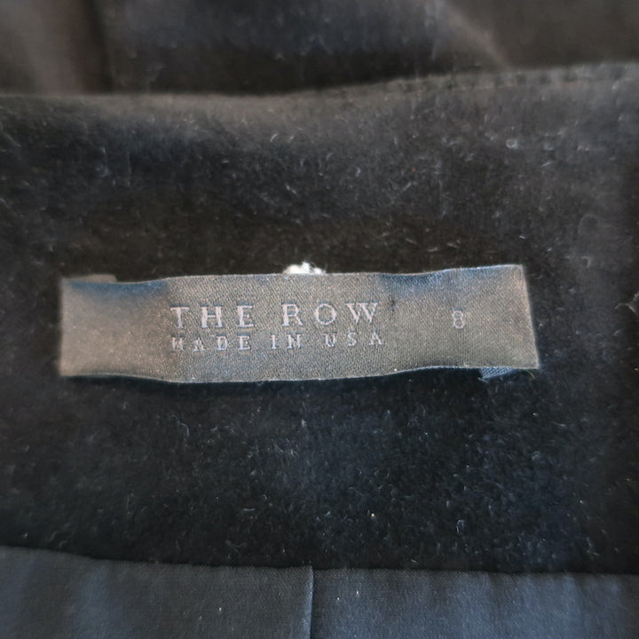 The Row Collarless Peplum Jacket Black Suede Size 8