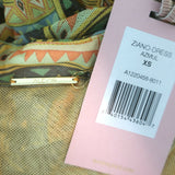 Alexis Ziano Ruched Mesh Mini Dress Multi Aztec Print Size Extra Small NEW