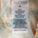 Alexis Ziano Ruched Mesh Mini Dress Multi Aztec Print Size Extra Small NEW