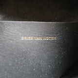 Dries Van Noten Silver Metallic Crinkled Leather Medium Crossbody Shoulder Bag