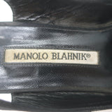 Manolo Blahnik Satin Slingback Pumps Black Size 36.5