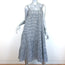 Jenni Kayne Gingham Summer Midi Dress Navy/White Stretch Cotton Size Medium