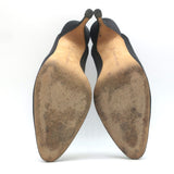 Manolo Blahnik Satin Slingback Pumps Black Size 36.5