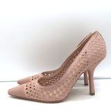 Christian Dior Capture pumps in rose-gold lurex with Cannage stitching, gently pre-owned, authentic luxury heels