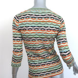 M Missoni V-Neck Top Multicolor Striped Knit Size US 8