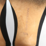 Manolo Blahnik Satin Slingback Pumps Black Size 36.5