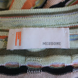 M Missoni V-Neck Top Multicolor Striped Knit Size US 8