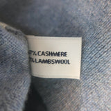 Barrie Geometric Intarsia Knit Crewneck Sweater Blue Cashmere-Wool Size Medium