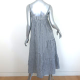 Jenni Kayne Gingham Summer Midi Dress Navy/White Stretch Cotton Size Medium