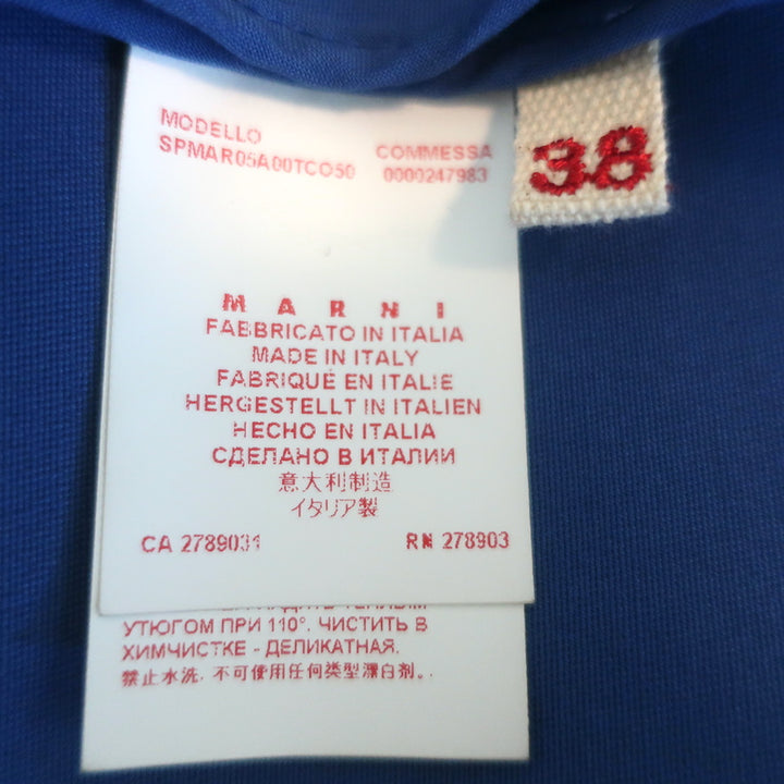 Marni Coat Blue Cotton Size 38 Button Front Jacket