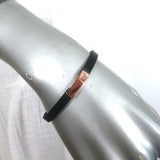 Saint Laurent ID Bracelet Black Leather Size Medium