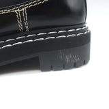 Proenza Schouler Top Stitched Chelsea Boots Black Polished Leather Size 36