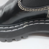 Proenza Schouler Top Stitched Chelsea Boots Black Polished Leather Size 36
