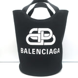 Balenciaga Wave Medium Bucket Tote Black Canvas Crossbody Bag