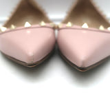Valentino Rockstud pointed-toe ballet flats in powder-pink leather, authentic pre-owned and lightly worn