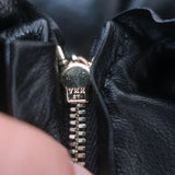 Gucci Ruffled Leather Zip-Up Jacket Black Size 42