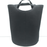 Balenciaga Wave Medium Bucket Tote Black Canvas Crossbody Bag