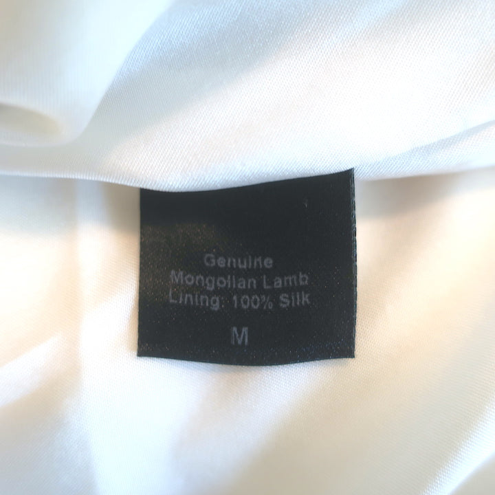 Jenni Kayne Mongolian Lamb Fur Short Sleeve Jacket White Size Medium