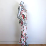 Hemant & Nandita Naaz Smocked Midi Dress White Floral Print Size Small