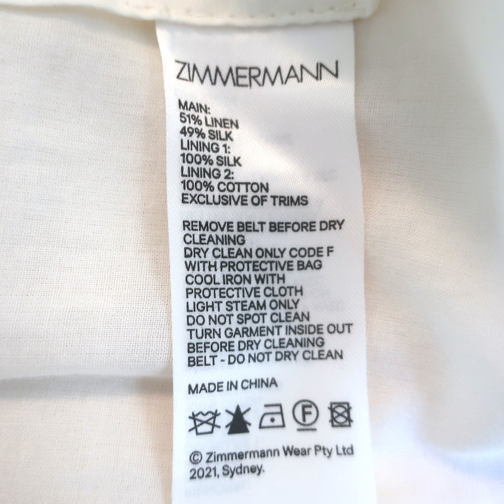 Zimmermann Postcard Puff Sleeve Midi Dress Yellow Floral Print Size 0 NEW
