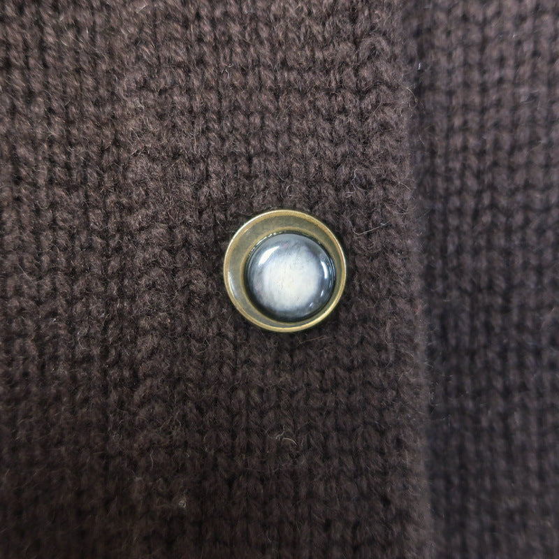 Jenni Kayne Cashmere Cropped Cardigan Chocolate Brown Size Medium