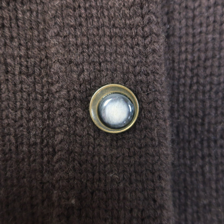 Jenni Kayne Cashmere Cropped Cardigan Chocolate Brown Size Medium