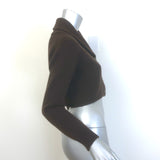 Jenni Kayne Cashmere Cropped Cardigan Chocolate Brown Size Medium