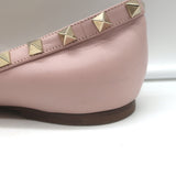 Valentino Rockstud pointed-toe ballet flats in powder-pink leather, pre-owned (EU 40), authentic luxury.