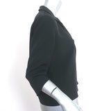 Peter Cohen Frolic Top Black Silk Size Small 3/4 Sleeve Collared Blouse