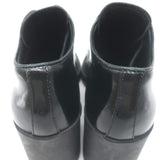 Prada Heeled Lace-Up Loafers Black Brushed Leather Size 37