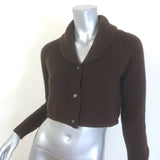 Jenni Kayne Cashmere Cropped Cardigan Chocolate Brown Size Medium