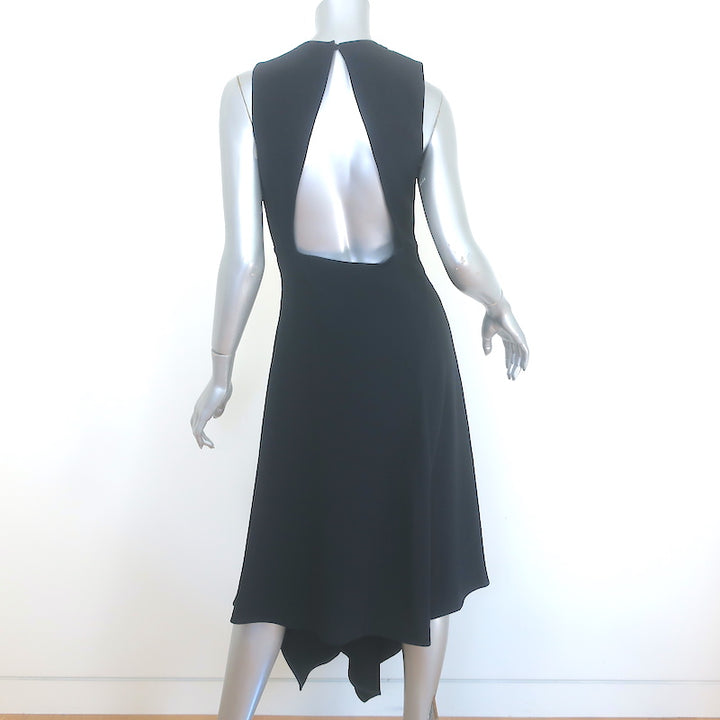 Stella McCartney Cutout-Back Sleeveless Midi Dress Navy Stretch Crepe Size 40