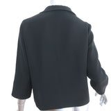 Peter Cohen Frolic Top Black Silk Size Small 3/4 Sleeve Collared Blouse