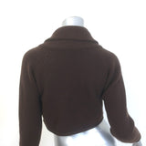 Jenni Kayne Cashmere Cropped Cardigan Chocolate Brown Size Medium