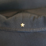 Peter Cohen Frolic Top Black Silk Size Small 3/4 Sleeve Collared Blouse