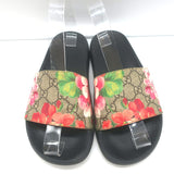 Gucci GG Supreme Blooms Pursuit Pool Slide Sandals Coated Canvas Size 36