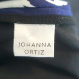 Johanna Ortiz Off the Shoulder Cutout Midi Dress Navy Printed Cotton Size 2